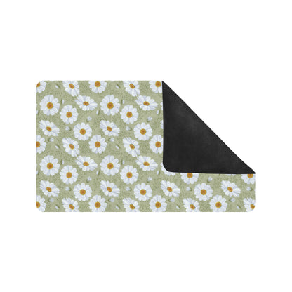 Daisy Yellow Print Pattern Rubber Doormat
