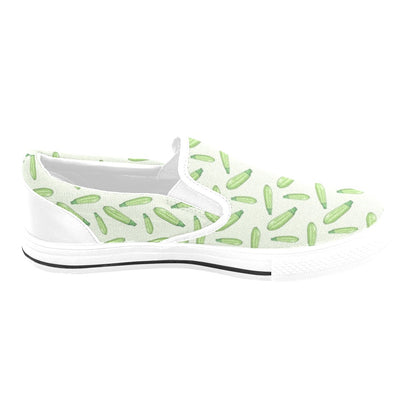 Zucchini Print Design LKS302 White Slip Ons Canvas Women's Shoes