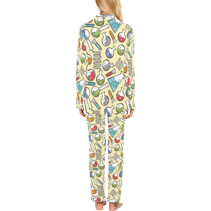 Chemical Pattern Print Design 04 Women's Long Pajama Set