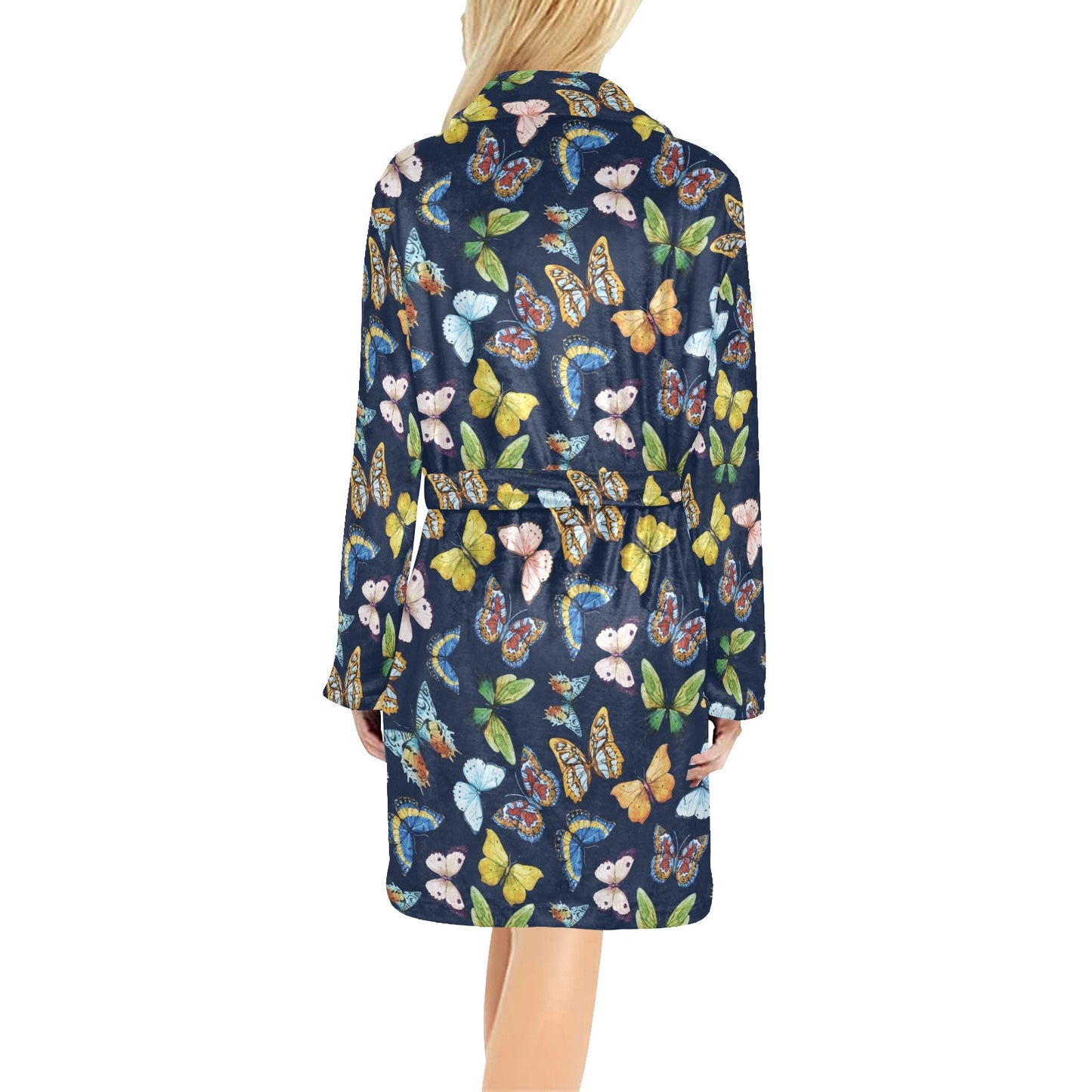 Butterfly Beautiful Print Pattern Women's Fleece Robe