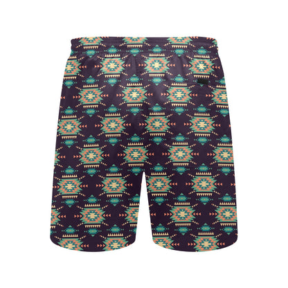 Navajo Geometric Style Print Pattern Men's Swim Trunks Beach Shorts