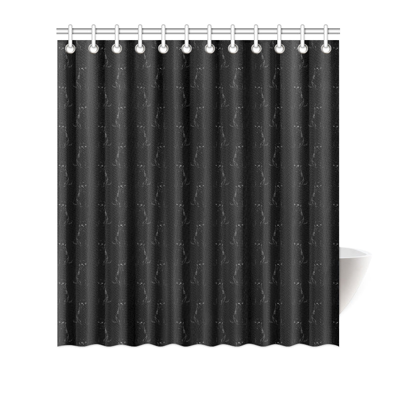 Black Cat Pattern Print Design 03 Shower Curtain