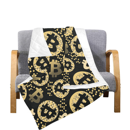 Bitcoin Pattern Print Design DO06 Premium Quilt