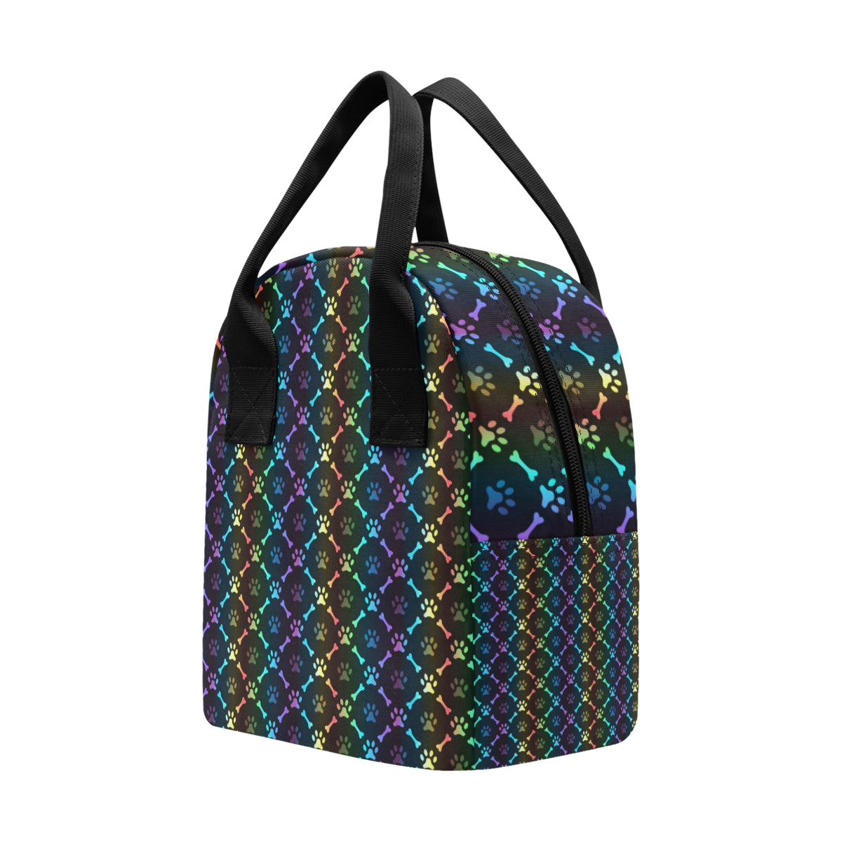 Paw Rainbow Print Insulated Lunch Bag