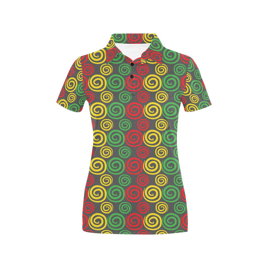 Rastafarian Pattern Print Design A05 Women's Polo Shirt