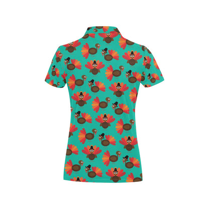 Turkey Print Design LKS402 Women's Polo Shirt