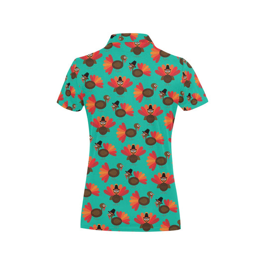 Turkey Print Design LKS402 Women's Polo Shirt
