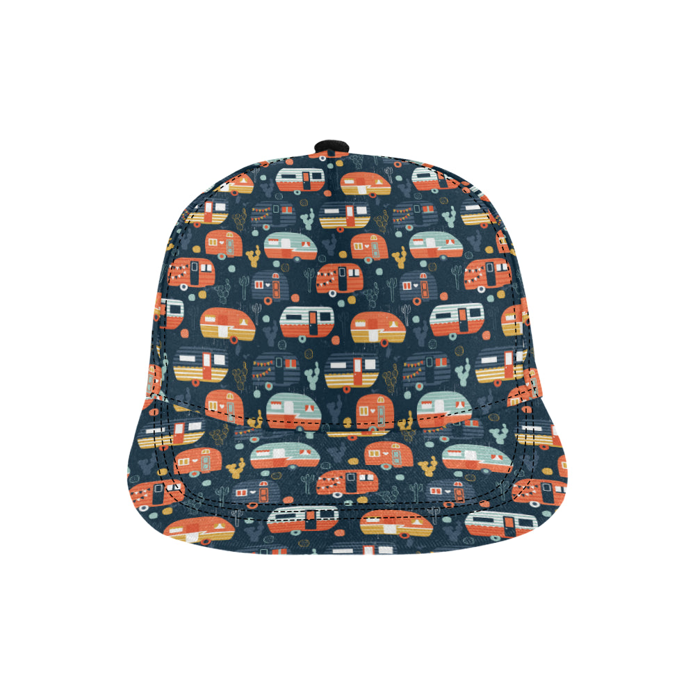 Camper Caravan Print Pattern Snapback Cap