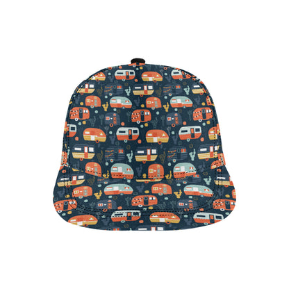 Camper Caravan Print Pattern Snapback Cap