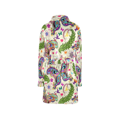 Butterfly Colorful Indian Style Women's Fleece Robe