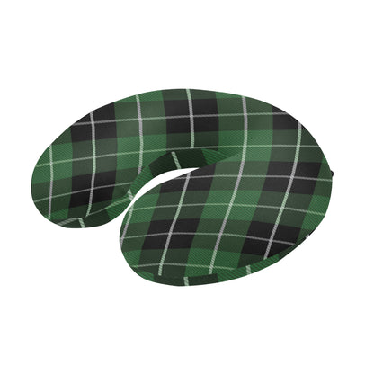 Plaid Green Pattern Print Design A05 U-Shaped Travel Neck Pillow