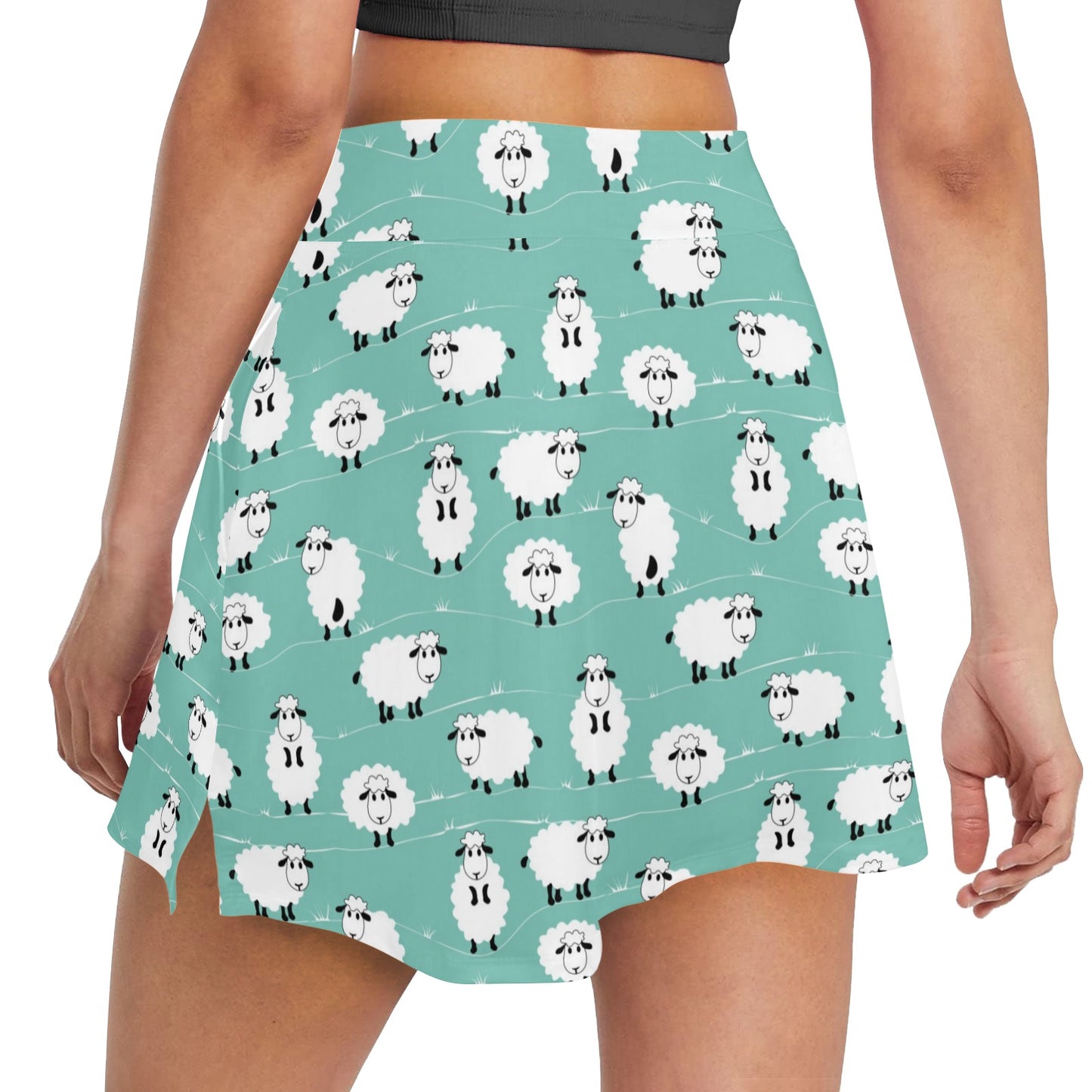 Sheep Print Design LKS404 17" Golf & Pickleball Skort with Pockets