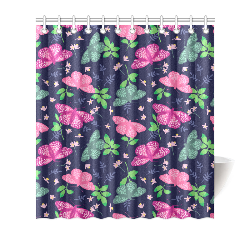 Monarch Butterfly Pattern Print Design 03 Shower Curtain