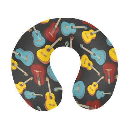 Acoustic Guitar Pattern Print Design 01 U-Shaped Travel Neck Pillow