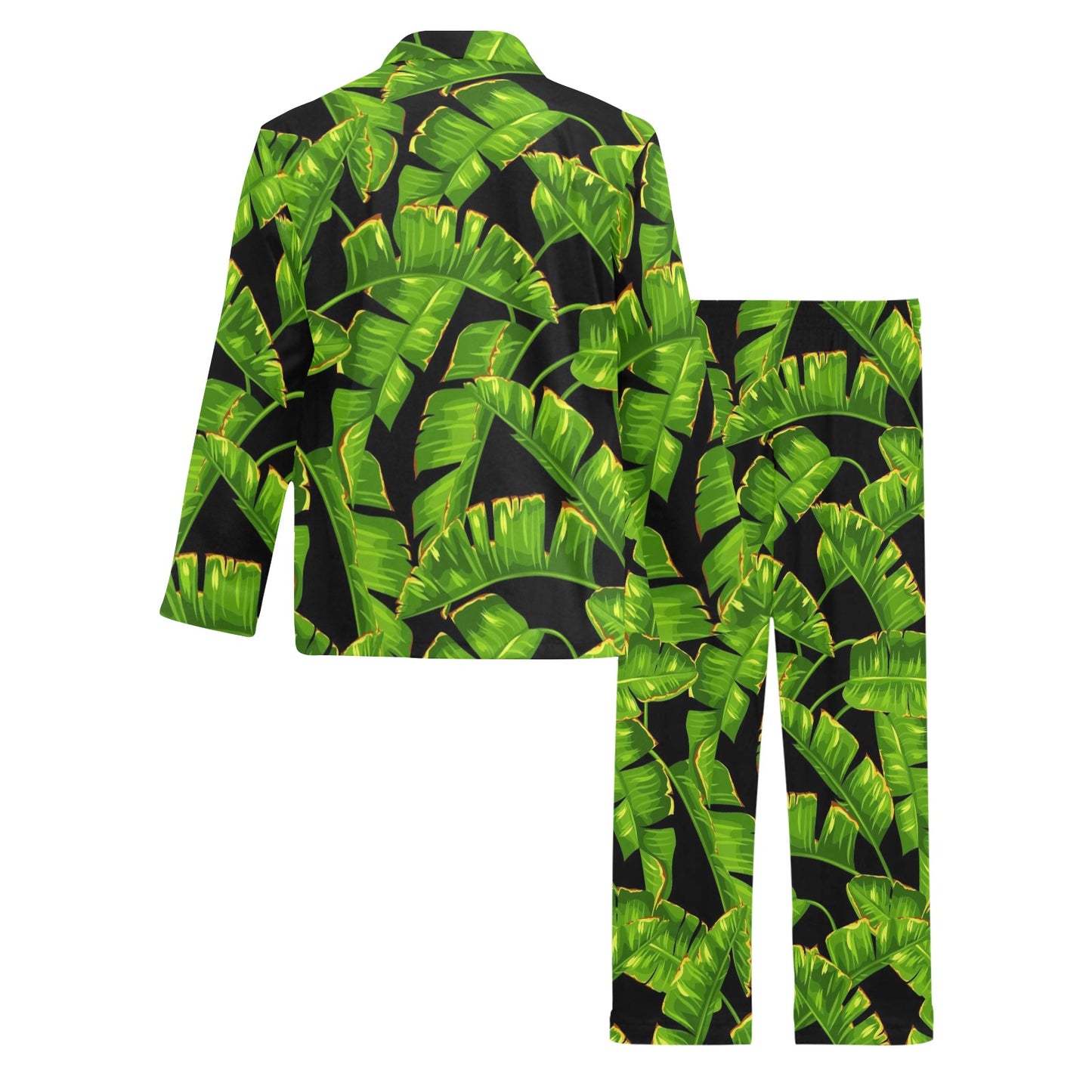 Banana Leaf Pattern Print Design BL06 Men's Long Pajama Set