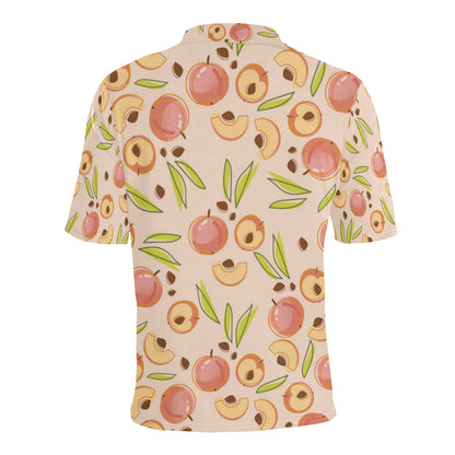 Peach Pattern Print Design A01 Men Polo Shirt