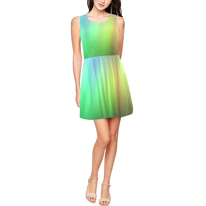 Aurora Borealis Pattern Print Design 03 Sleeveless Dress