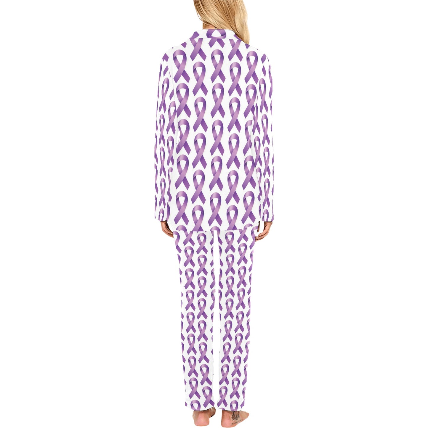 Pancreatic cancer Pattern Print Design A01 Women's Long Pajama Set