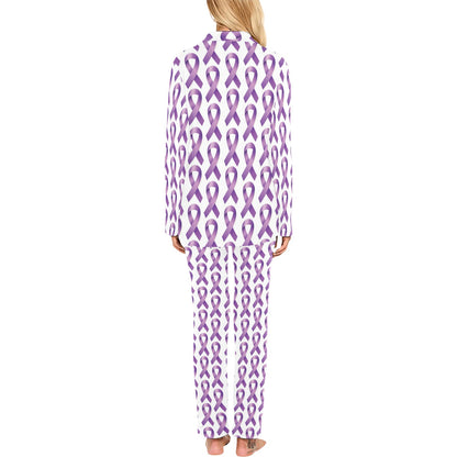 Pancreatic cancer Pattern Print Design A01 Women's Long Pajama Set