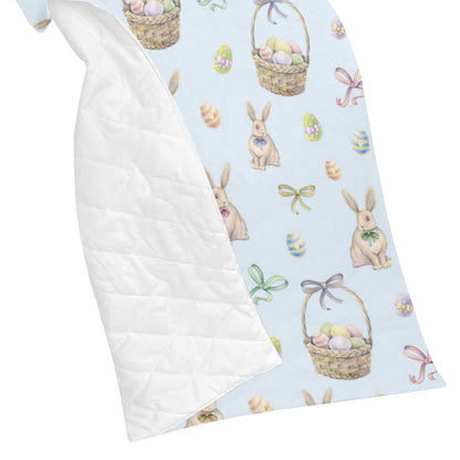 Rabbit Easter Eggs Pattern Print Design 03 Premium Quilt