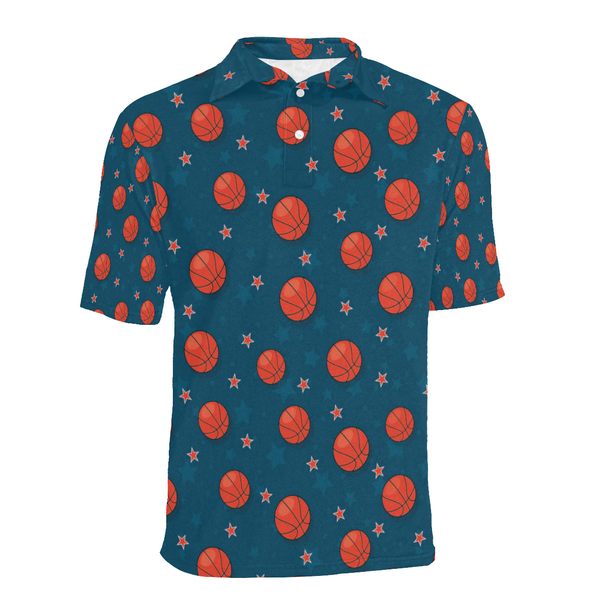 Basketball Pattern Print Design 02 Men Polo Shirt