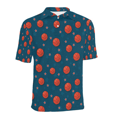 Basketball Pattern Print Design 02 Men Polo Shirt