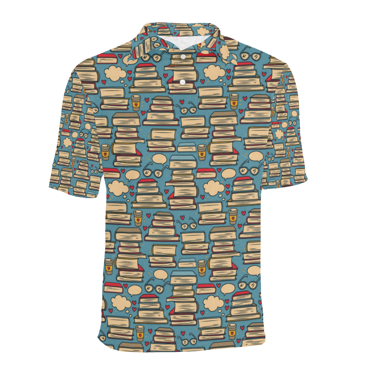 Book Pattern Print Design 03 Men Polo Shirt
