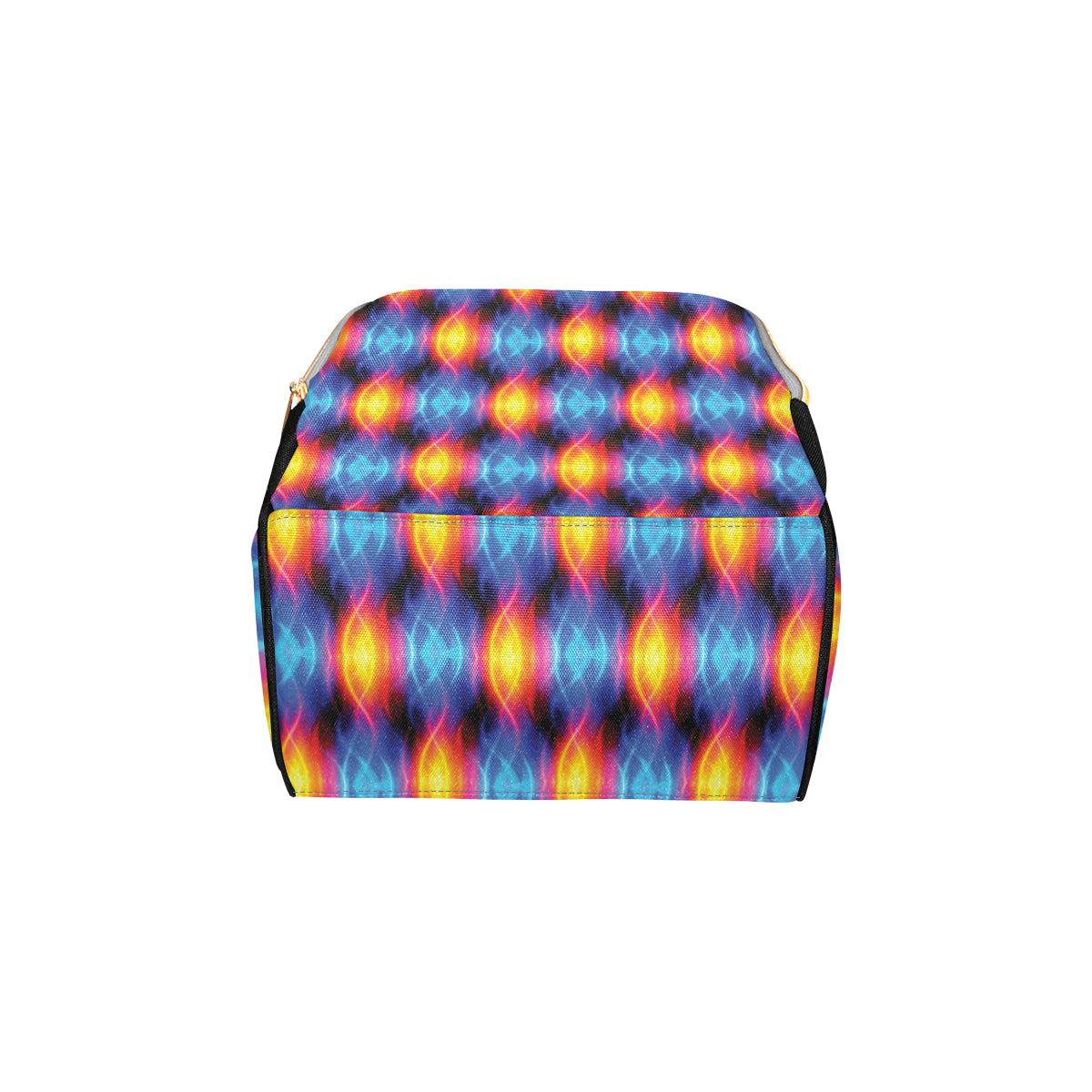 Flame Fire Blue Design Print Diaper Bag Backpack