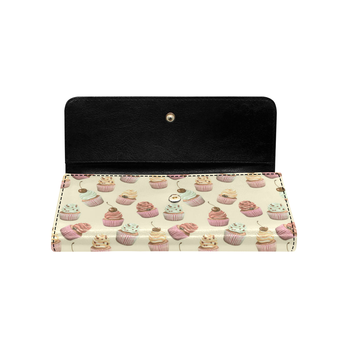 Cupcake Pattern Print Design 04 Women's Trifold Wallet