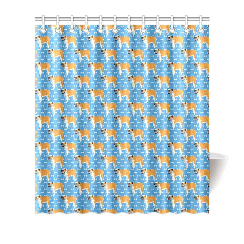 Bulldogs Pattern Print Design 06 Shower Curtain