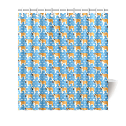 Bulldogs Pattern Print Design 06 Shower Curtain