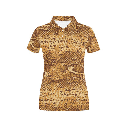 Python Brown Pattern Print Design A03 Women's Polo Shirt