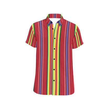 Serape Print Design LKS305 Men Short Sleeve Button Up Shirt