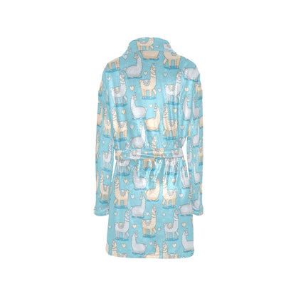 Alpaca Pattern Print Design 06 Women's Fleece Robe