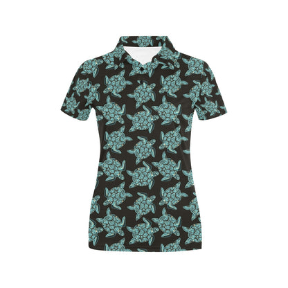 Sea Turtle Print Design LKS302 Women's Polo Shirt