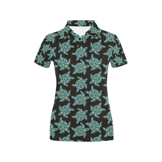 Sea Turtle Print Design LKS302 Women's Polo Shirt