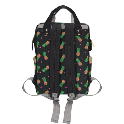 Neon Pineapple Pattern Print Design A04 Diaper Bag Backpack