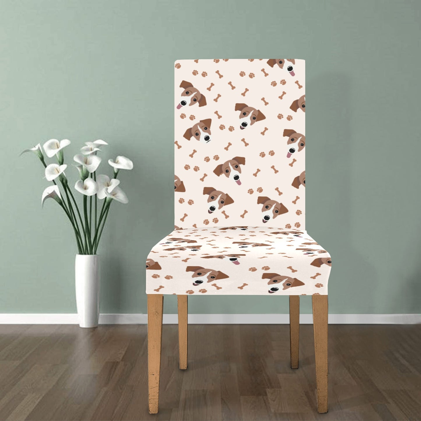 Russell Terriers Paw Print Design LKS303 Dining Chair Slipcover