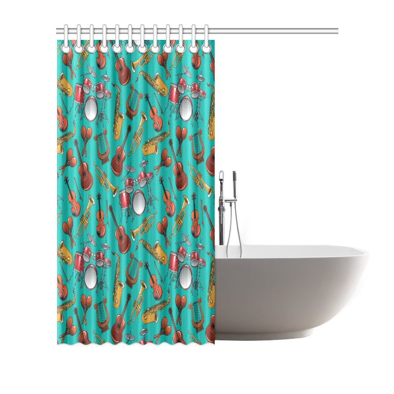 Drum Set Pattern Print Design 01 Shower Curtain