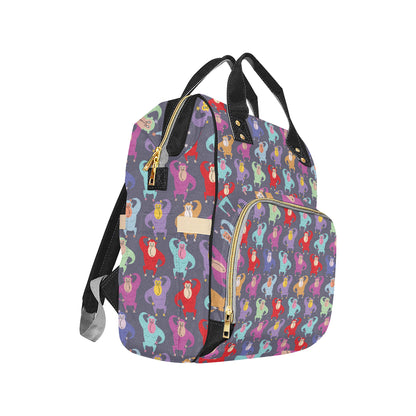 Chimpanzee Pattern Print Design 03 Diaper Bag Backpack