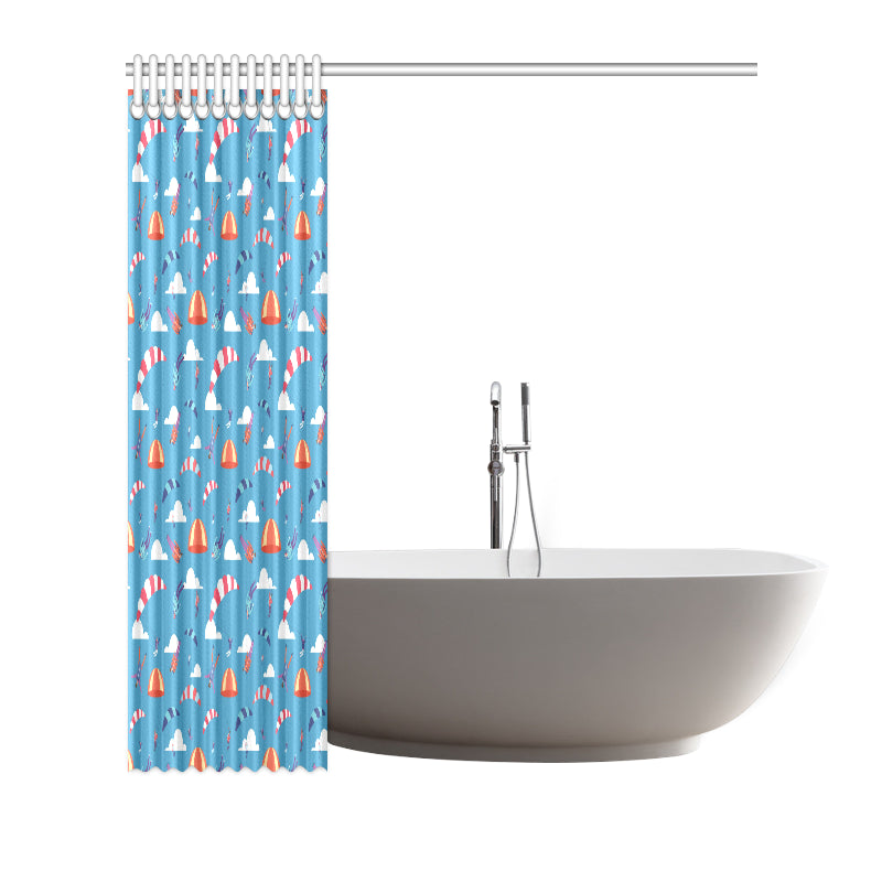 Skydiving Pattern Print Design 03 Shower Curtain