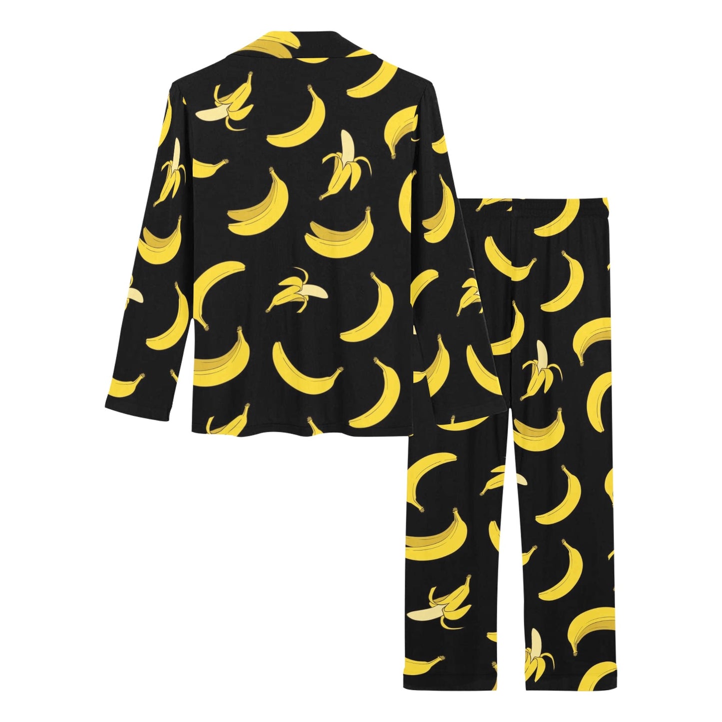 Banana Pattern Print Design BA05 Women's Long Pajama Set
