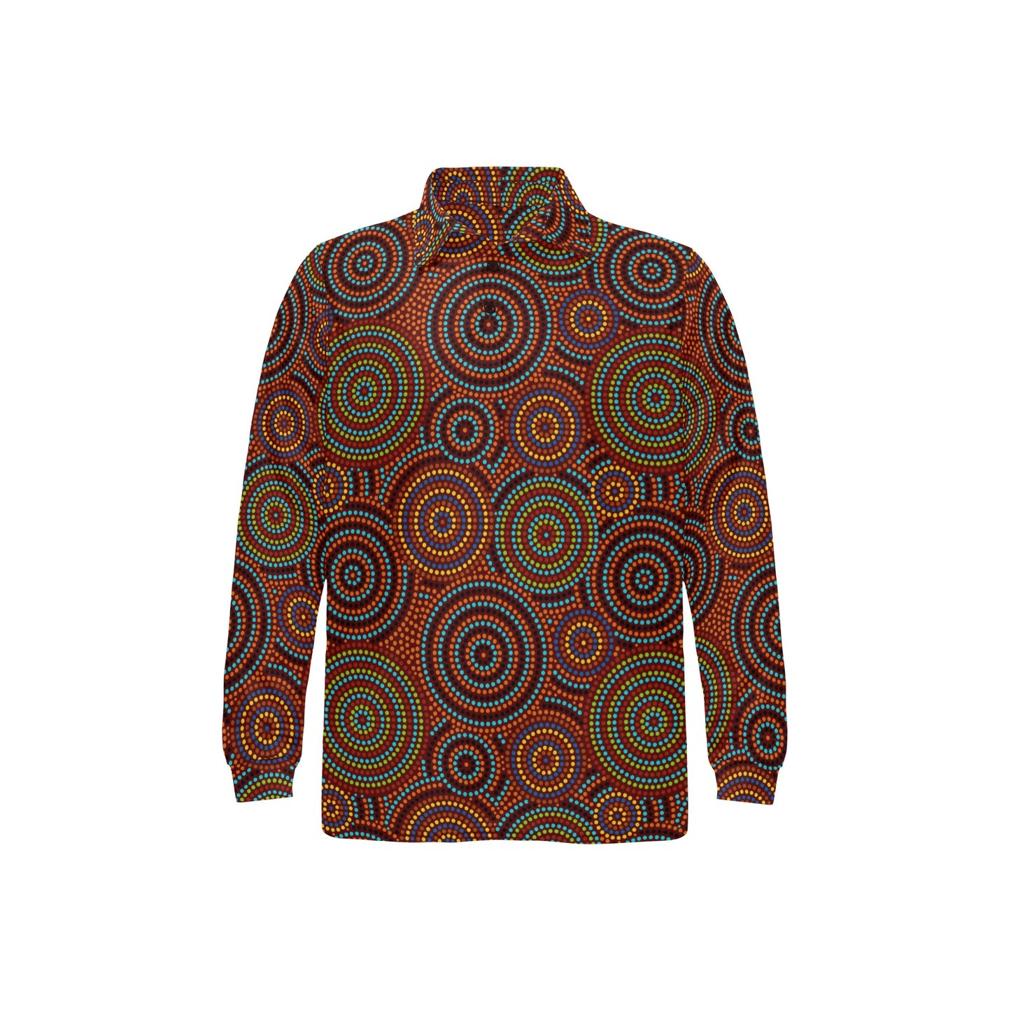 Aboriginal Print Design LKS403 Long Sleeve Polo Shirt For Men's