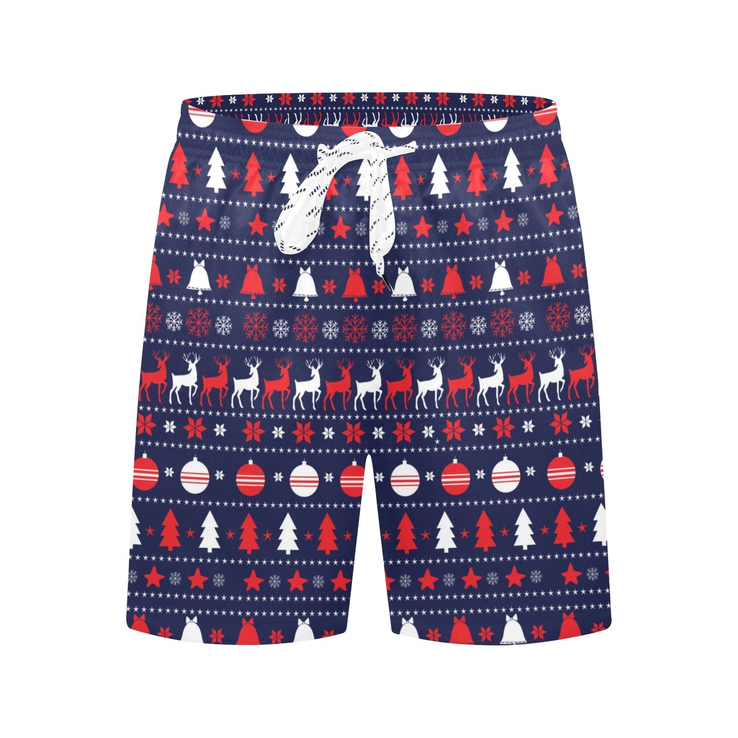 Reindeer Print Design LKS404 Men's Swim Trunks Beach Shorts