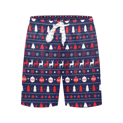 Reindeer Print Design LKS404 Men's Swim Trunks Beach Shorts