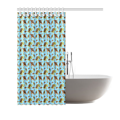 Hello Sea Turtle Print Pattern Shower Curtain