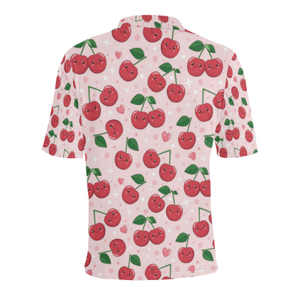 Cherry Pattern Print Design CH02 Men Polo Shirt