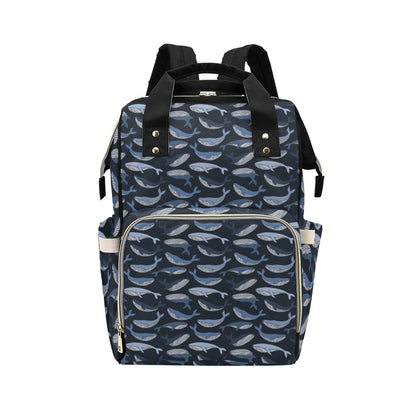Whale Print Design LKS301 Diaper Bag Backpack
