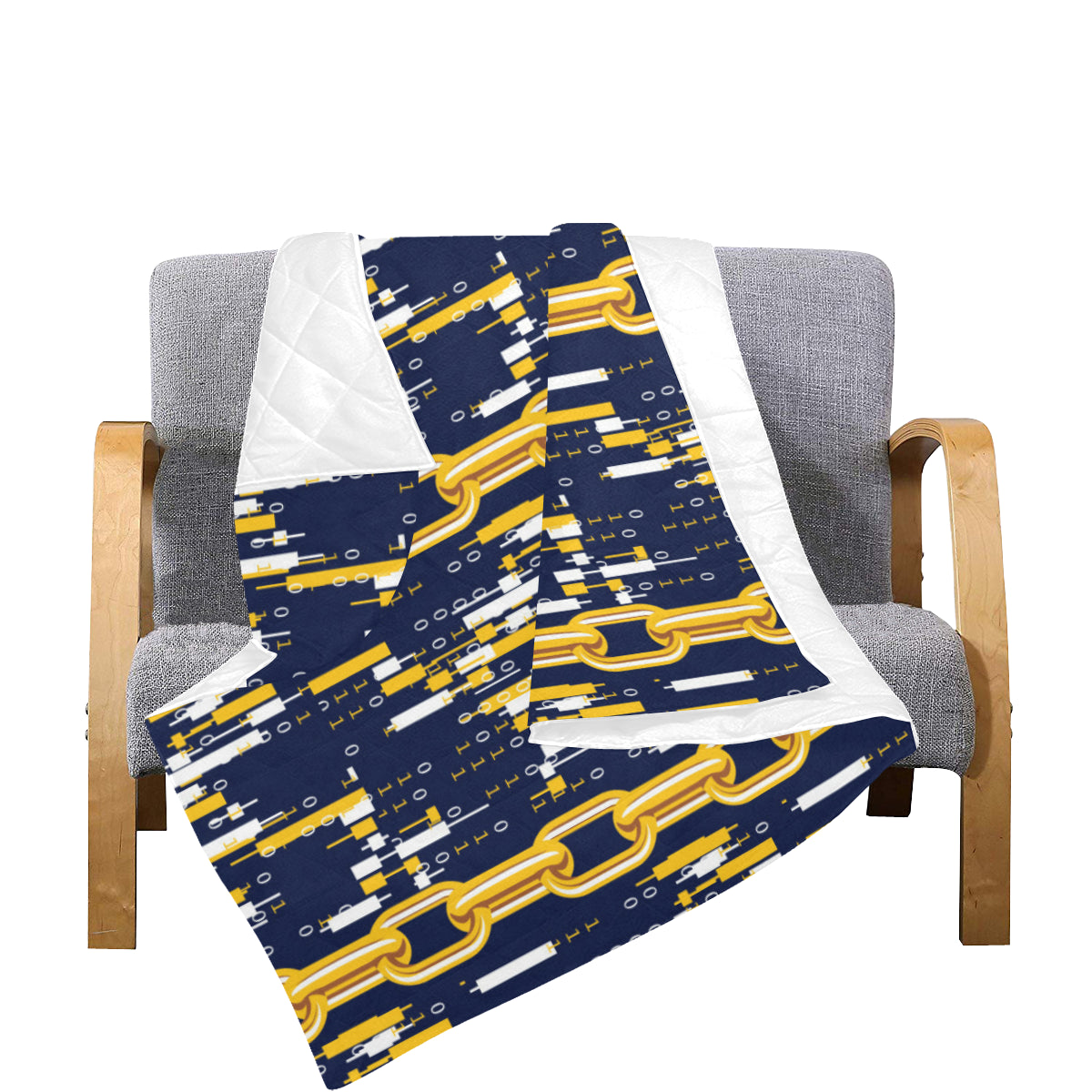 Cryptocurrency Chain Pattern Print Design 03 Premium Quilt