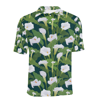 Lily Pattern Print Design 04 Men Polo Shirt